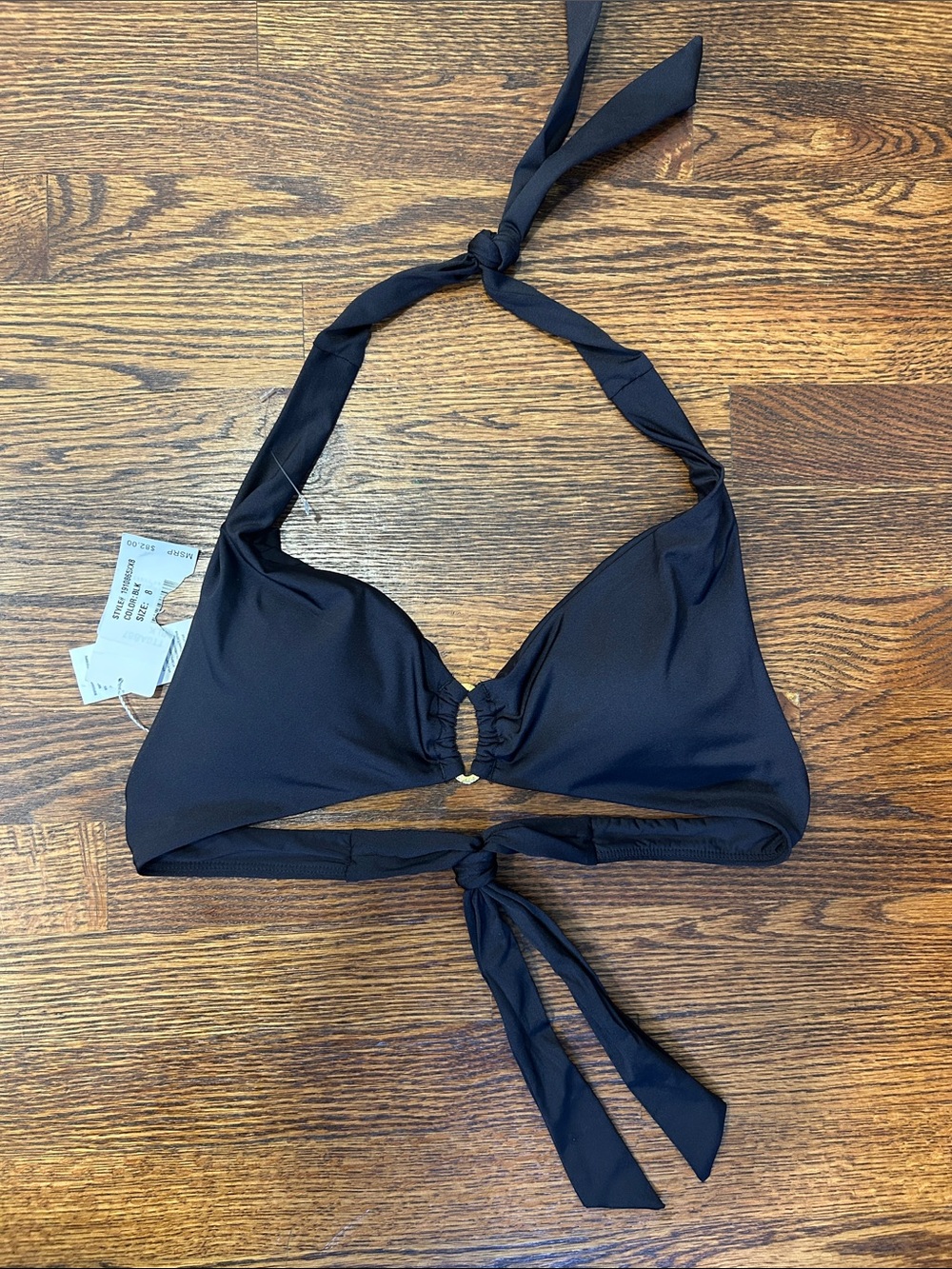 Trina Turk Black Halter Bikini Top